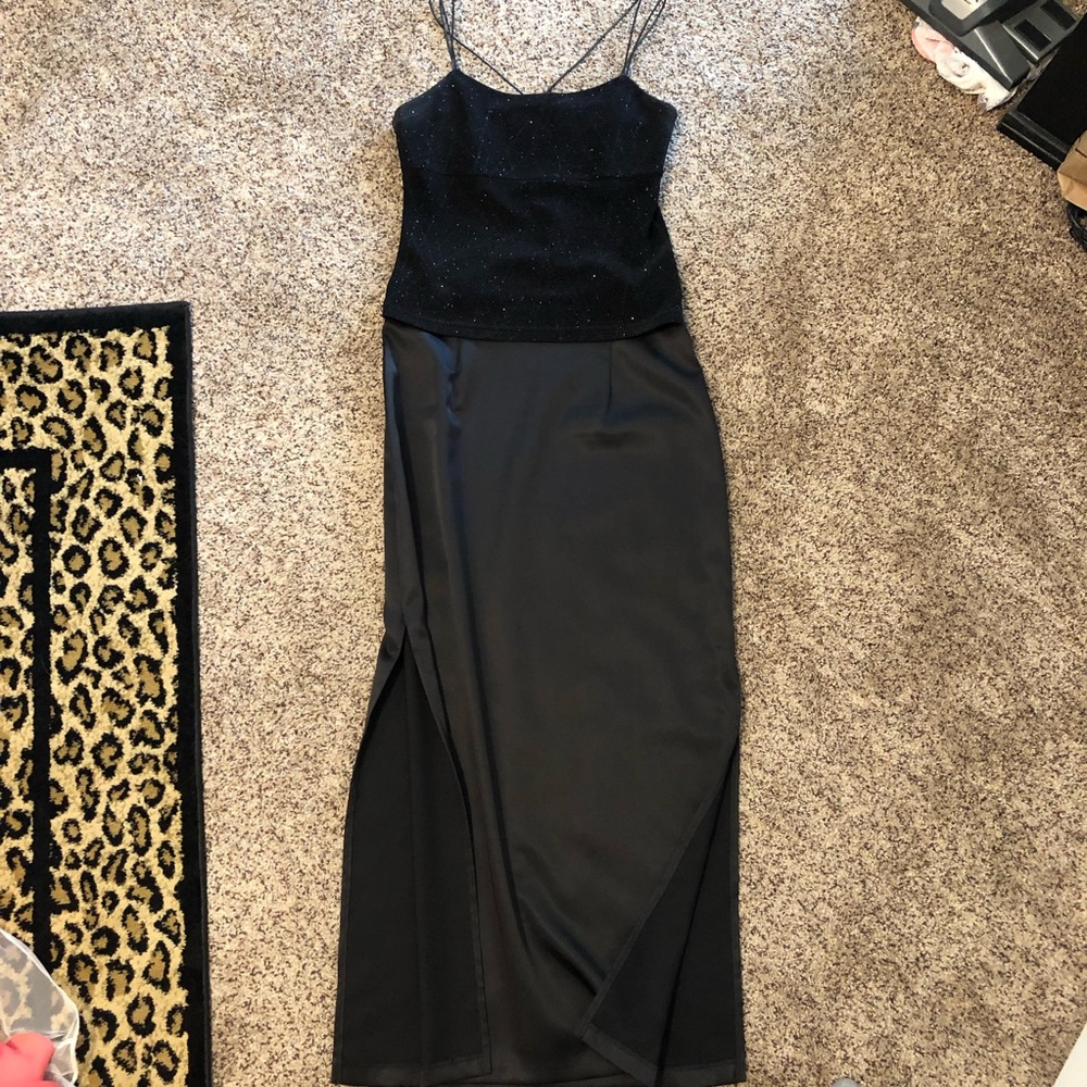 Black two piece formal dress